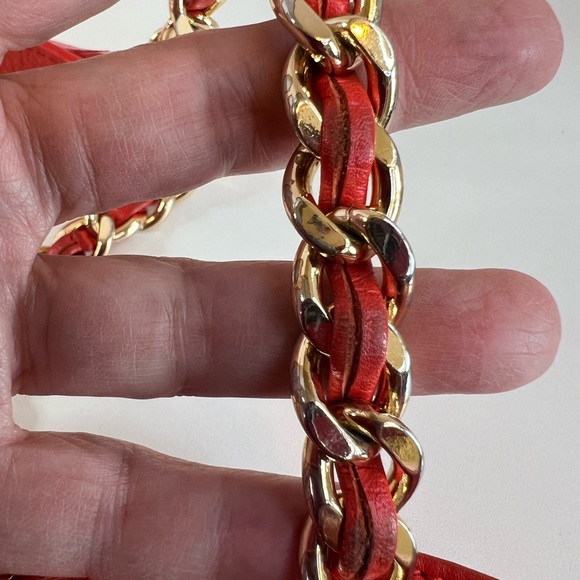 Tory Burch Marion Red/Orange Slouchy Tote w/Dust Bag - Picture 11 of 16